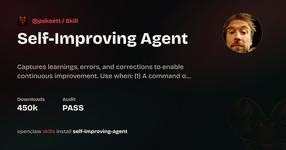 Self-Improving Agent Skill