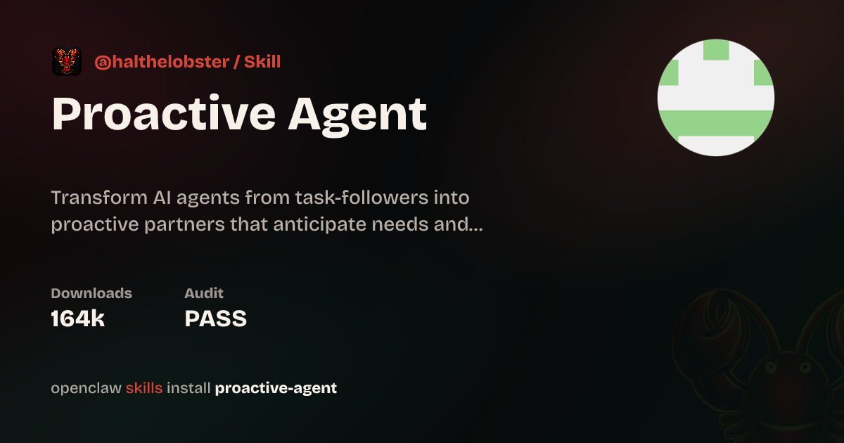Proactive Agent Skill
