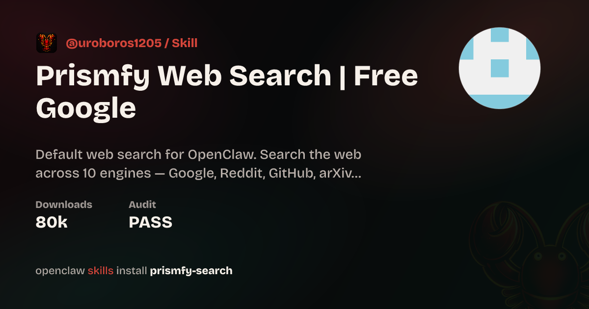 Prismfy Web Search | Free Google Skill